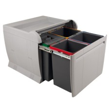 City Pull Out Waste Bin for Hinged Door Cabinets 4x 12 litres