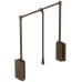 Pull Down Wardrobe Rail for Installed Height 850 mm 2004 Steel wardrobe rail plastic pull rod housing and connecting parts For internal wardrobe width 600-1000 mm brown steel rail brown plastic housing and connecting parts brown pull rod