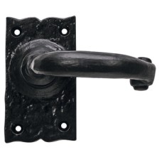 Lever Handles on Backplates Cast Iron Wessex Black antique Backplate for latch
