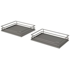Swing Out Corner Storage Premea Lava Grey Solid Base and Wire Baskets Vauth-Sagel VS COR Fold For cabinet width: 800 mm For door width: 400 Left hand