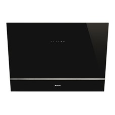 Sloped Chimney Hood 800 mm Smeg Linea KV28N - Black glass with stainless steel trim