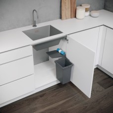 Swing Out Waste Bin Single for Hinged Door Cabinets VS ENVI For cabinet width 400 mm 1 x 10 litres lava grey