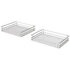 Swing Out Corner Storage Classic Silver Linear Wire Baskets Vauth-Sagel VS COR Fold For cabinet width: 800 mm For door width: 400 Left hand