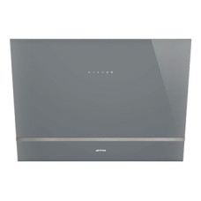 Sloped Chimney Hood 800 mm Smeg Linea KV28S - Silver glass with stainless steel trim