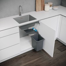 Swing Out Waste Bin Single for Hinged Door Cabinets VS ENVI For cabinet width 450 mm 1 x 15.5 litres lava grey