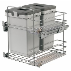 Pull Out Waste Bin Over Extension Kombi 2 x 20 litre bins for cabinet width: 500 mm
