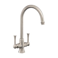 Mixer Tap Dual Lever Rangemaster Estuary Brushed nickel