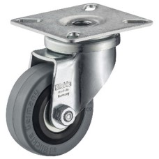 Single Wheel Castor Swivel with or without Brake Wheel Ø 50-75 mm Plate Fixing Screw-on plate or M10 threaded bolt Wheel Ø 50 mm Load capacity: 40 kg