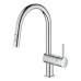 Mixer Tap Single Lever Pull Out Spray C-Spout Grohe Vento Polished chrome Grohe model 30 438 000