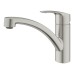 Mixer Tap Single Lever Low Spout Grohe Via Contemporary Brushed super steel