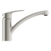 Mixer Tap Single Lever Low Spout Grohe Via Contemporary Brushed super steel