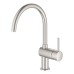 Mixer Tap Single Lever Monobloc C-Spout Grohe Minta Contemporary Brushed super steel Grohe model 30 427 DC0