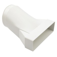 Round Pipe to Flat Duct Convertor Flame Retardant White System 5 to system 5a
