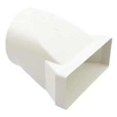 Round Pipe to Flat Duct Convertor Flame Retardant White System 6 to system 6a