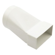 Round Pipe to Flat Duct Convertor Flame Retardant White System 4 to system 4a