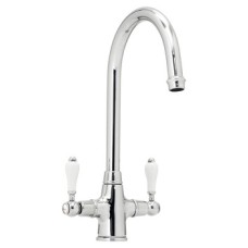 Mixer Tap Dual Lever C-Spout Abode Ludlow Polished chrome - AT1026
