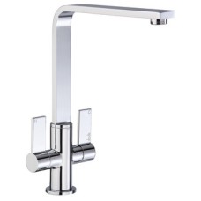 Mixer Tap Dual Lever L-Spout Abode Quantic Polished chrome - AT2070