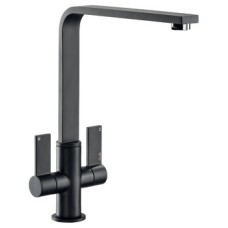Mixer Tap Dual Lever L-Spout Abode Quantic Matt black - AT2105