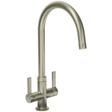 Mixer Tap Dual Lever C-Spout Abode Pico Brushed nickel - AT1227