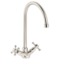 Mixer Tap Dual Lever C-Spout Abode Burford Brushed nickel - AT2171
