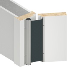Finger Protection System Blind Length 1925 mm Aluminium and Synthetic Fibre Athmer NR-25 For outer edge of rebated doors Silver coloured