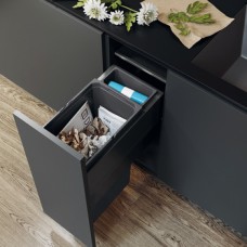 Pull Out Waste Bin 300 mm Vauth-Sagel VS ENVI Space XX Pro S / Pro With synchronised over extension runners For cabinet width 300 mm depth 515 mm 1x 32 + 1x 1.2 litres - lava grey