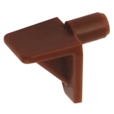 Shelf Support Plug in for Wooden and Glass Shelves and Ø 5 mm Hole with Grooved Plug for wooden and glass shelves Brown