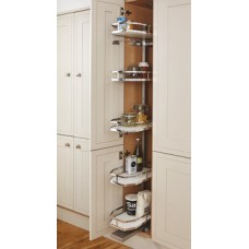 Swing Out Larder Unit Complete Set Full Extension For cabinet width 300 mm basket width 215 mm installed height 1750 mm 5 baskets included chrome/white base