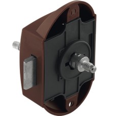 Espagnolette Lock with Push Button Locking Backset 25 mm Operated from Both Sides With catch hooks brown plastic