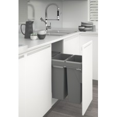 Pull Out Waste Bin for Door Front Mounting Stanto For cabinet width 450 mm min. installed height 600 mm 2x 35 l anthracite