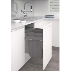 Pull Out Waste Bin for Door Front Mounting Stanto For cabinet width 600 mm min. installed height 600 mm 2x 35 l anthracite