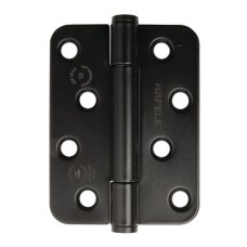 Butt Hinge Concealed Bearing 3 Knuckle Fixed Pin 102 x 76 mm Stainless Steel Staggered hole pattern Radius corners polished
