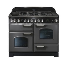 Range Cooker Dual Fuel 1100 mm Rangemaster Classic Deluxe 110 CDL110DFSL/C - Slate Grey Chrome Trim
