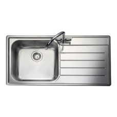 Sink Single Bowl and Drainer Rangemaster Oakland OL9851 Stainless steel sink top mount Drainer on right