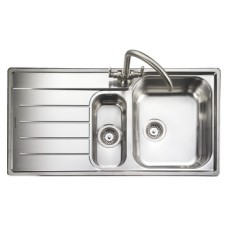 Sink 1.5 Bowl and Drainer Rangemaster Oakland OL9852 Stainless steel sink top mount Drainer on left