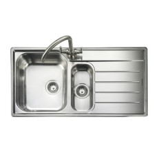 Sink 1.5 Bowl and Drainer Rangemaster Oakland OL9852 Stainless steel sink top mount Drainer on right