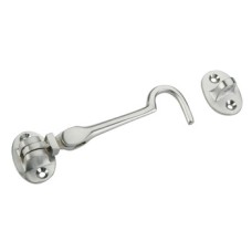 Cabin Hook and Eye Standard Pattern Brass Length 102 mm satin chrome