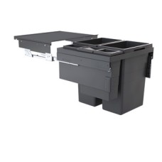 Pull Out Waste Bin Euro-Cargo Hailo With soft close For cabinet width 600 mm dark grey