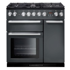 Range Cooker Dual Fuel 900 mm Rangemaster Nexus 90 Slate finish chrome trim