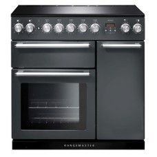 Range Cooker Electric Induction 900 mm Rangemaster Nexus 90 Slate finish chrome trim