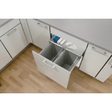 Pull Out Waste Bin for Cabinet Width 600 mm Vauth-Sagel VS ENVI Space Pro 2 x 28 l bins - Lava grey