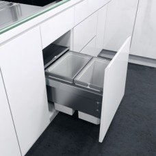 Pull Out Waste Bin For Cabinet Width 400 mm Vauth-Sagel VS ENVI Space Pro 2 x 10 l bins - Lava grey