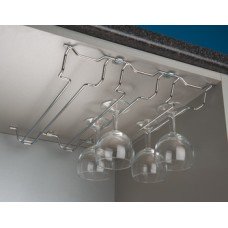 Wine Glass Rack Chrome Wire for Wall Cabinets For cabinet width 400 mm width 340 mm with 3 columns 4 fixing clips