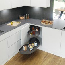 Pull Out Shelving Unit Lava Grey Curve Shelves Vauth-Sagel Cornerstone® Maxx Vauth-Sagel by Häfele For cabinet width min. 1000 mm for door width 600 mm right hand