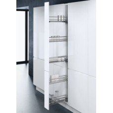 Pull Out Larder Unit with Storage Baskets for Cabinet Width 150 mm Vauth-Sagel VS TAL WIRO Basket width: 94 mm - Chrome - Right hand mounting