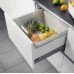 Pantry Box for 600 mm Wide Drawers Hailo with one carrier box wooden grid for bakery products and plastic grid for vegetables White