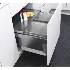 Pull Out Waste Bin For Cabinet Width 450 mm Vauth-Sagel VS ENVI Space Pro 2 x 21 l bins - Lava grey