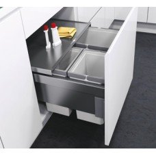Pull Out Waste Bin for Cabinet Width 600 mm Vauth-Sagel VS ENVI Space Pro 1 x 21 1 x 39 l bins - Lava grey