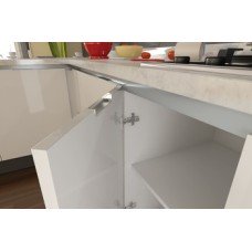 Inset Handle for Top of Door Fixing Fixing Centres 96 mm Kato Polished stainless steel effect with brushed edges