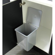 Swing Out Waste Bin for Hinged Door Cabinets Square Design 13 Litres For cabinet width min. 400 mm Grey plastic